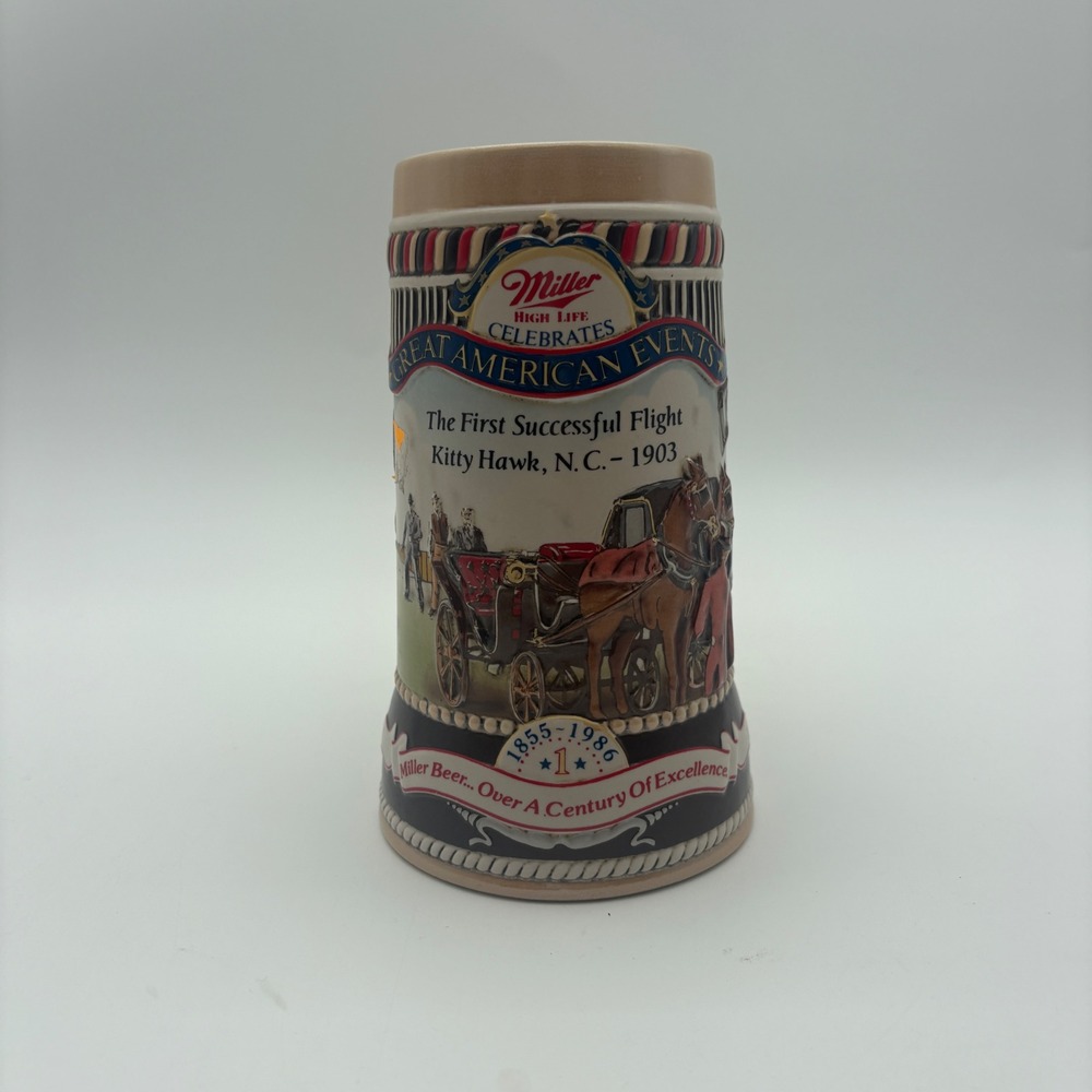 Vintage Miller High Life Kitty Hawk, N.C.1903 Great American‎ Events Beer Stein
